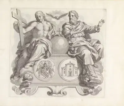 Wapen van de familie Barbarigo en de Drie-eenheid by Robert van Audenaerde, 1673-1743 — digital art print download