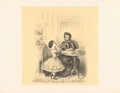 Интерьер с девушкой, передающей матери книгу by Александр Вер Хуэл, 1832 - 1897 — digital art print download