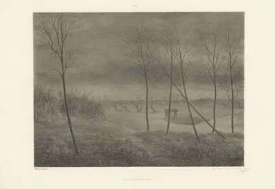 Пейзаж ночью by Александр Вер Хуэл, 1865 — digital art print download