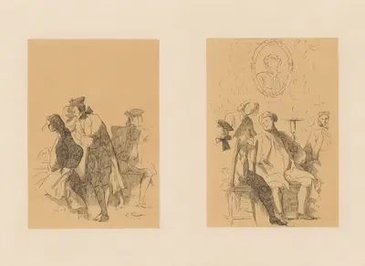 Две группы мужчин by Александр Вер Хуэл, 1873 — digital art print download