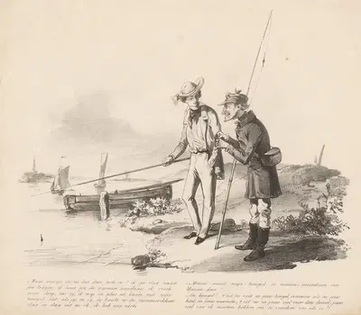 Рыбачащий юноша и старик by Александр Вер Хуэл, 1832 - 1897 — digital art print download