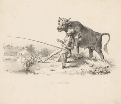 Рыбак пугается быка by Александр Вер Хуэл, 1832 - 1897 — digital art print download