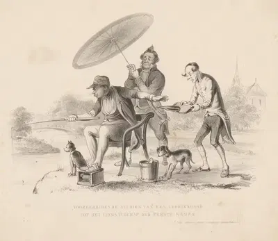 Рыбак бьет бутылку и стакан с подноса by Александр Вер Хуэл, 1832 - 1897 — digital art print download