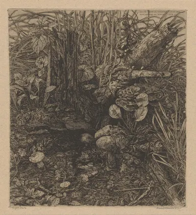 Грибы у пенька by Аренд Хендрикс, 1942 — digital art print download