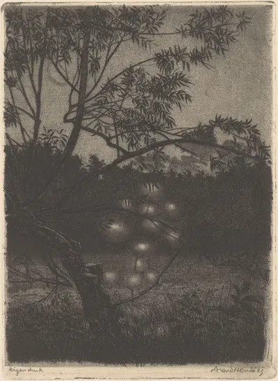 Сад с светящимся деревом by Аренд Хендрикс, 1911 - 1943 — digital art print download