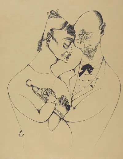 Супружеская пара (The Married Couple) by Генрих Хёрле, 1920 — digital art print download
