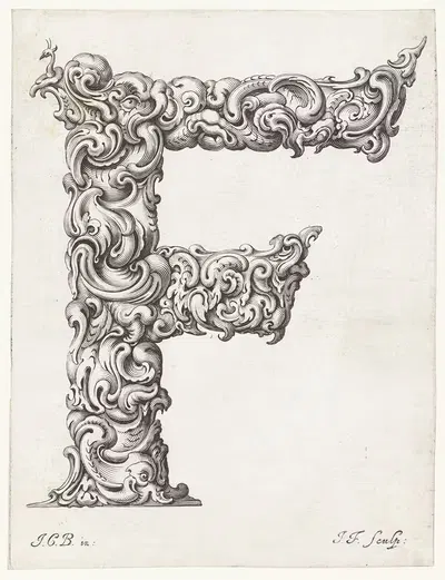 Буква F by Еремия Фалк, 1645-1650 — digital art print download