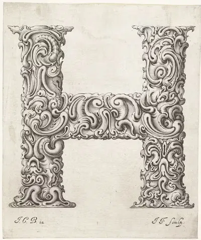 Буква H by Еремия Фалк, 1645-1650 — digital art print download