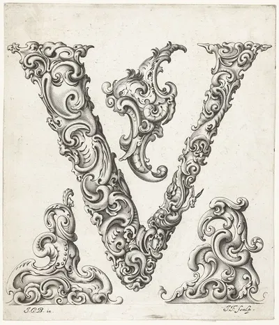 Буква V by Еремия Фалк, 1645-1650 — digital art print download