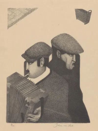 Straatmuzikanten by Johan van Hell, 1925 — digital art print download