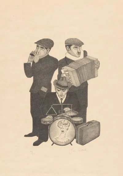Straatmuzikanten by Johan van Hell — digital art print download