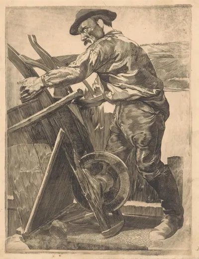 Рабочий с тачкой by Иоганнес Иосифус Аартс, 1881-1934 — digital art print download
