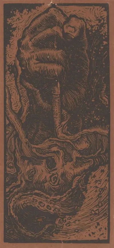 Заглавная виньетка с сжатым кулаком для 'Парадокса' by Иоганнес Иосифус Аартс, 1898 — digital art print download