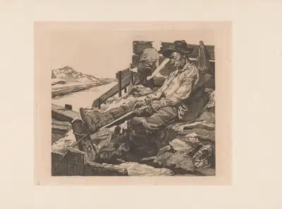 Два рабочих у песчаного карьера by Иоганнес Иосифус Аартс, 1902 — digital art print download