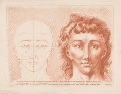 Two male heads in profile, one in schematic view by Louis-François Roubiliac, 1749-1849 — digital art print download