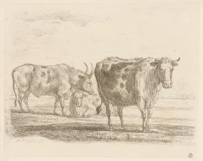 Three cows by Мартин Фердинанд Куадал, 1793 — digital art print download