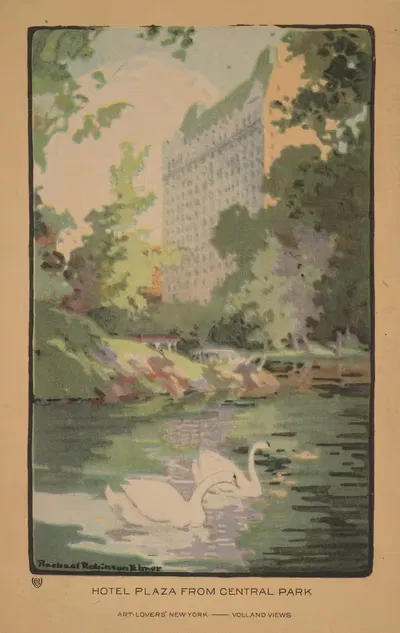 Отель Плаза из Центрального парка by Рэйчел Робинсон Элмер, 1914 — digital art print download