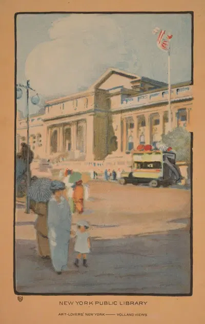 Нью-Йоркская публичная библиотека by Рэйчел Робинсон Элмер, 1914 — digital art print download