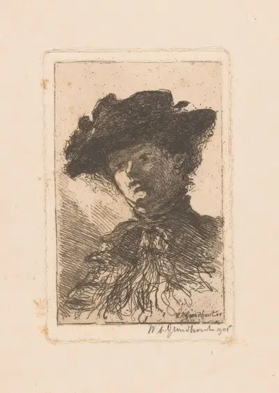 Портрет неизвестной женщины by Виллем Адрианус Грондхаут, 1905 — digital art print download
