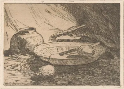 Stilleven met pot en schaal by Виллем Адрианус Грондхаут, 1888-1934 — digital art print download