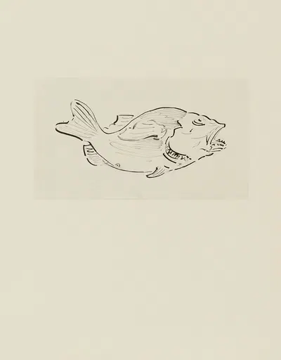 Рыба – неиспользованный рисунок. by Ахилле Гранчи-Тейлор, 1920-1921 — digital art print download