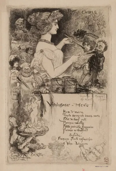 Déjeuner Mariani, le 29 avril 1905 by Albert Robida, 1905 — digital art print download