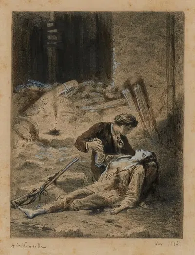 Смерть Эпонины. Агония смерти после агонии жизни by Альфонс Мари де Нёвиль, 1865 — digital art print download
