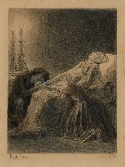 Смерть Жана Вальжана Ночь, за которой есть день by Альфонс Мари де Нёвиль, 1866 — digital art print download