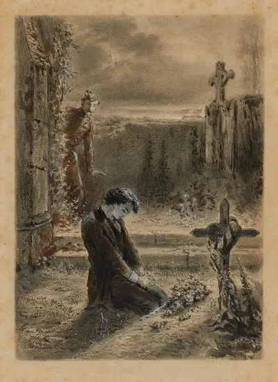 Мариус на кладбище Какой-то котильон by Альфонс Мари де Нёвиль, 1865 — digital art print download