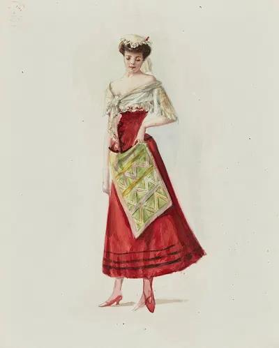 Dessin de costume by Cécile Kahn, 1900-1905 — digital art print download