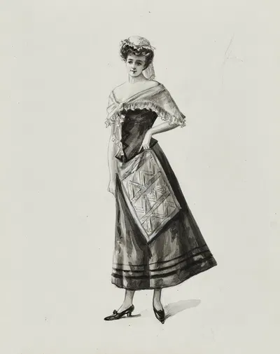 Dessin de costume by Cécile Kahn, 1900-1905 — digital art print download