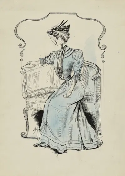 Dessin de mode by Cécile Kahn, 1900-1905 — digital art print download
