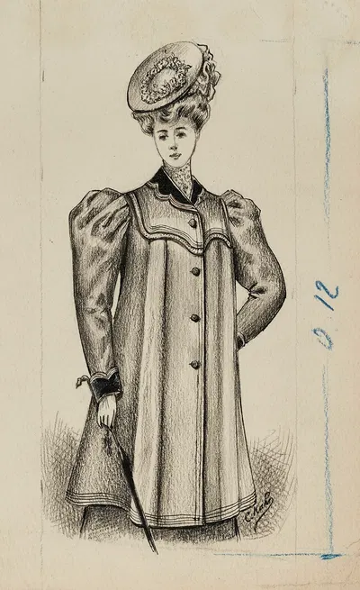 Dessin de mode by Cécile Kahn, 1900-1905 — digital art print download