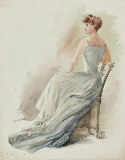 Dessin de mode by Cécile Kahn, 1900-1905 — digital art print download