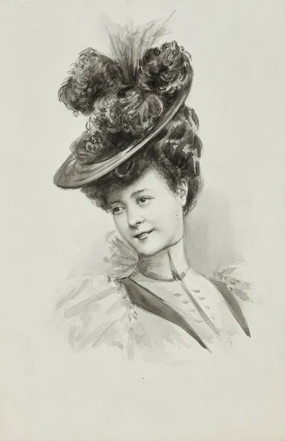 Dessin de mode by Cécile Kahn, 1900-1905 — digital art print download