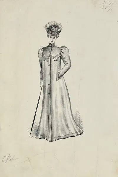 Dessin de mode by Cécile Kahn, 1900-1905 — digital art print download
