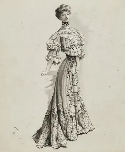 Dessin de mode by Cécile Kahn, 1900-1905 — digital art print download