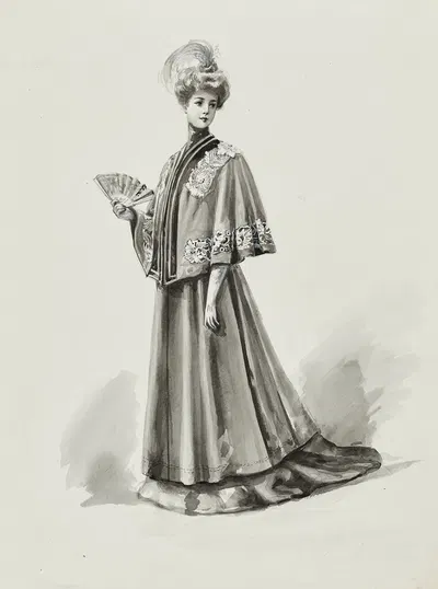 Dessin de mode by Cécile Kahn, 1900-1905 — digital art print download