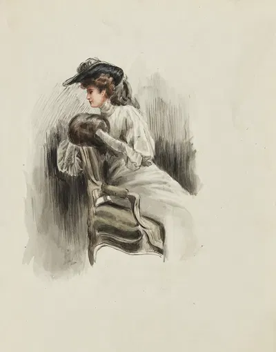 Dessin de mode by Cécile Kahn, 1900-1905 — digital art print download