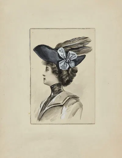 Dessin de mode by Cécile Kahn, 1905-1910 — digital art print download