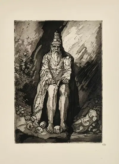 № 15 – И Немрод созерцал, король глубочайшего ужаса, Эти два черных облака, которые он создавал над миром by Эмиль Бернар,…
