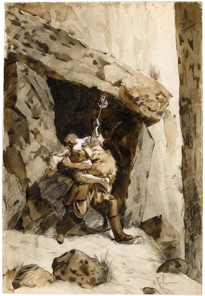 Бой между Орденером и Ханом Исландии by Жорж Антуан Рошегросс, 1884 — digital art print download