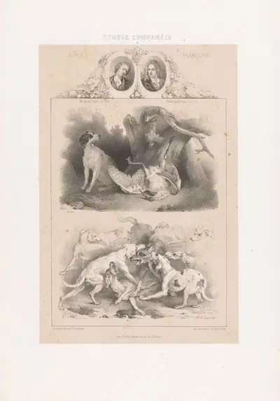 Alexandre-François Desportes & Jean-Baptiste Oudry – École Française by Joseph Rose Lemercier, 1850 — digital art print…