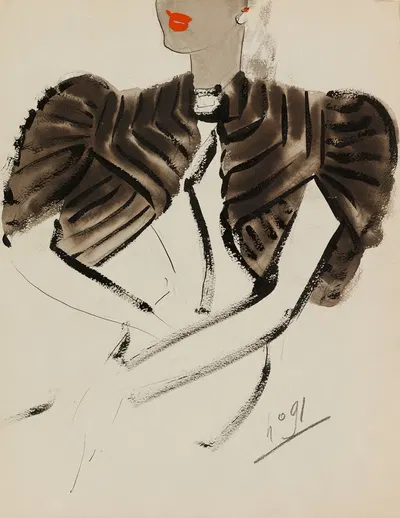 Коричневый болеро с полосатой отделкой, 1938, Фонд графических искусств дома Макс Фуррюр by М. П. Левен, 1938 — digital art…