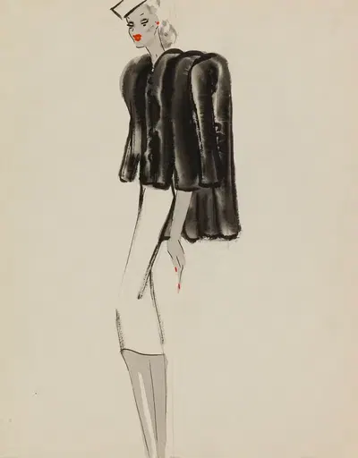 Черный капе, обработанный полосами by М. П. Левен, 1938 — digital art print download