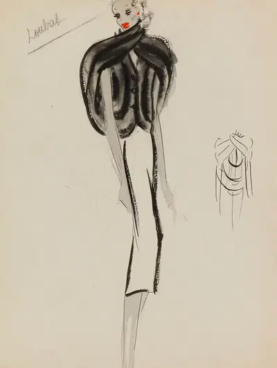 Черная безрукавка, закрытая на 3 пуговицы by М. П. Левен, 1938 — digital art print download