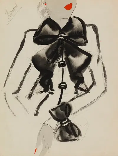 Белое пальто с черным шарфом by М. П. Левен, 1938 — digital art print download