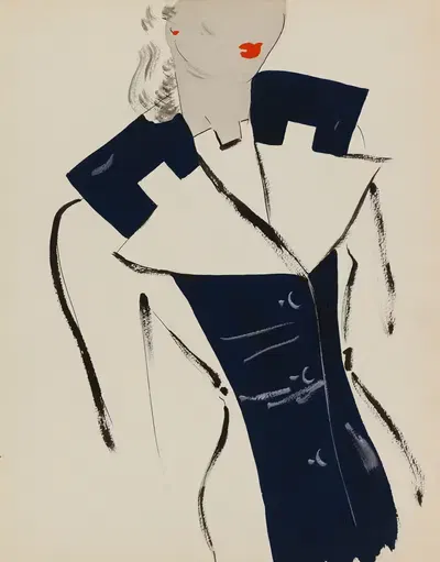 Белое пальто с морской полосой спереди by М. П. Левен, 1938 — digital art print download