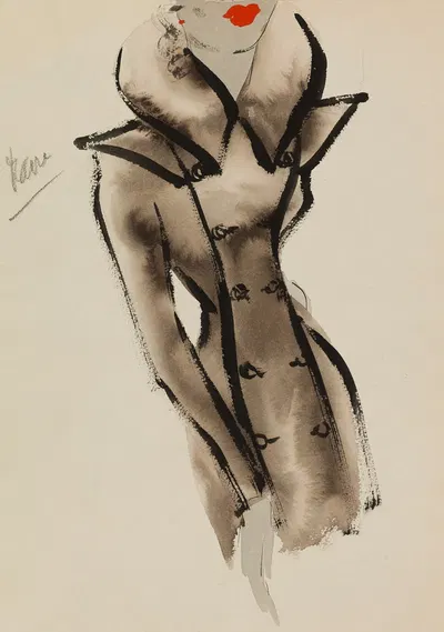 Коричневое пальто с высоким воротником by М. П. Левен, 1938 — digital art print download