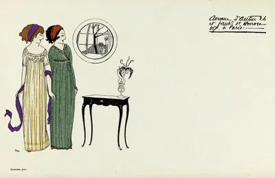 Рекламная открытка с иллюстрацией дома Пуаре by Поль Ириб, 1908 — digital art print download